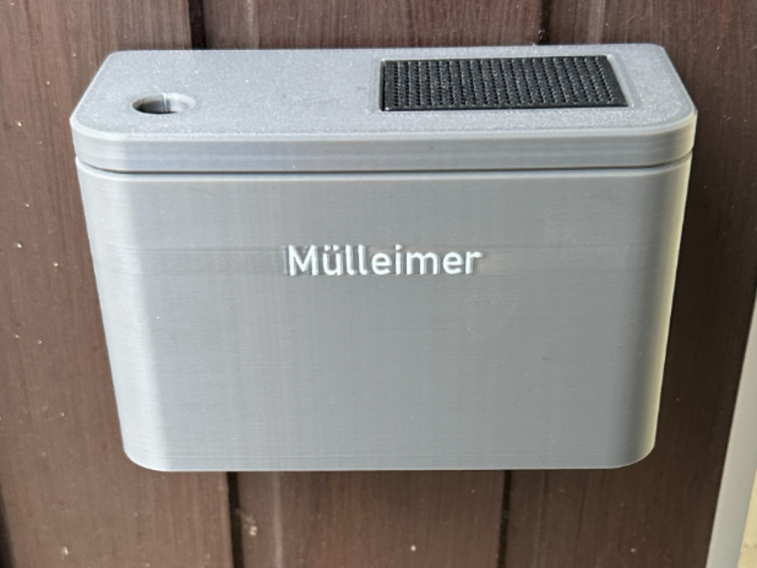 Wand-Aschenbecher/Mülleimer mit Deckel & AMS