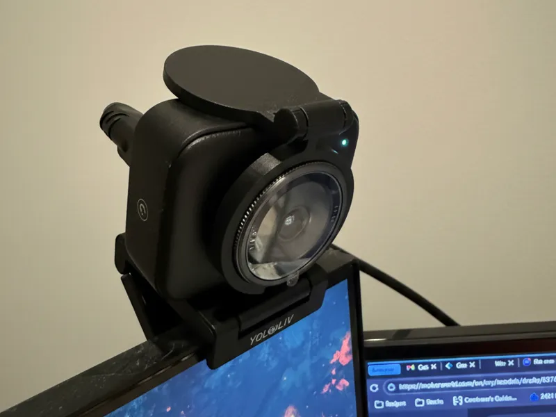 YoloCam - circular webcam cover with hinge