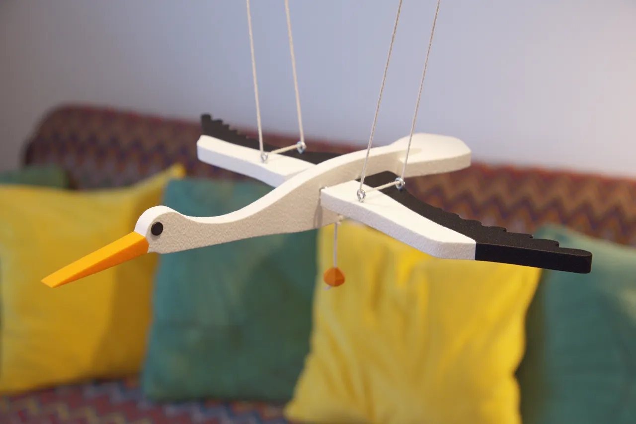 Flying Stork On Strings - Hanging Bird Decoration view 2