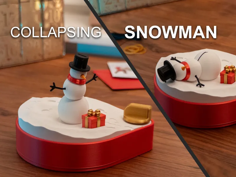 Mechanical Toy - Collapsing Snowman Diorama