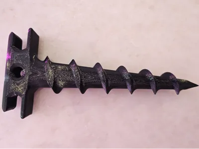 Heavy-Duty 3D Printable Ground Screw Stake