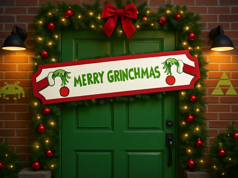 Merry GrinchMas - Large Door Sign