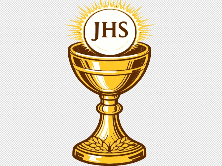 Calice decorativo con ostia “JHS”
