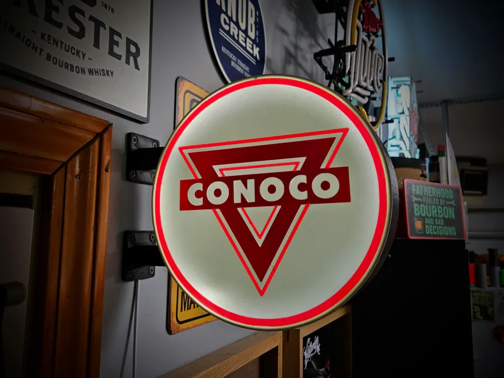Conaco Gas Sign CONOCO - 2-Sided Gas Station Lightbox Sign - Free 3D Print Model ...