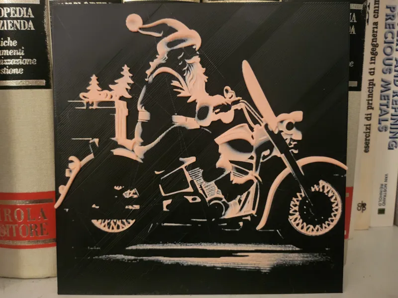 Biker Santa - Glow in the dark - Hueforge