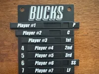 Baseball/Softball Lineup Board - 13 Player Slots