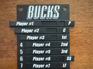 Baseball/Softball Lineup Board with Locking Names