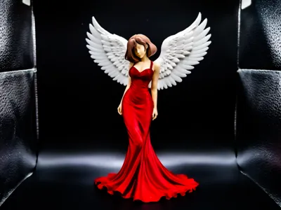 Angel in an evening dress