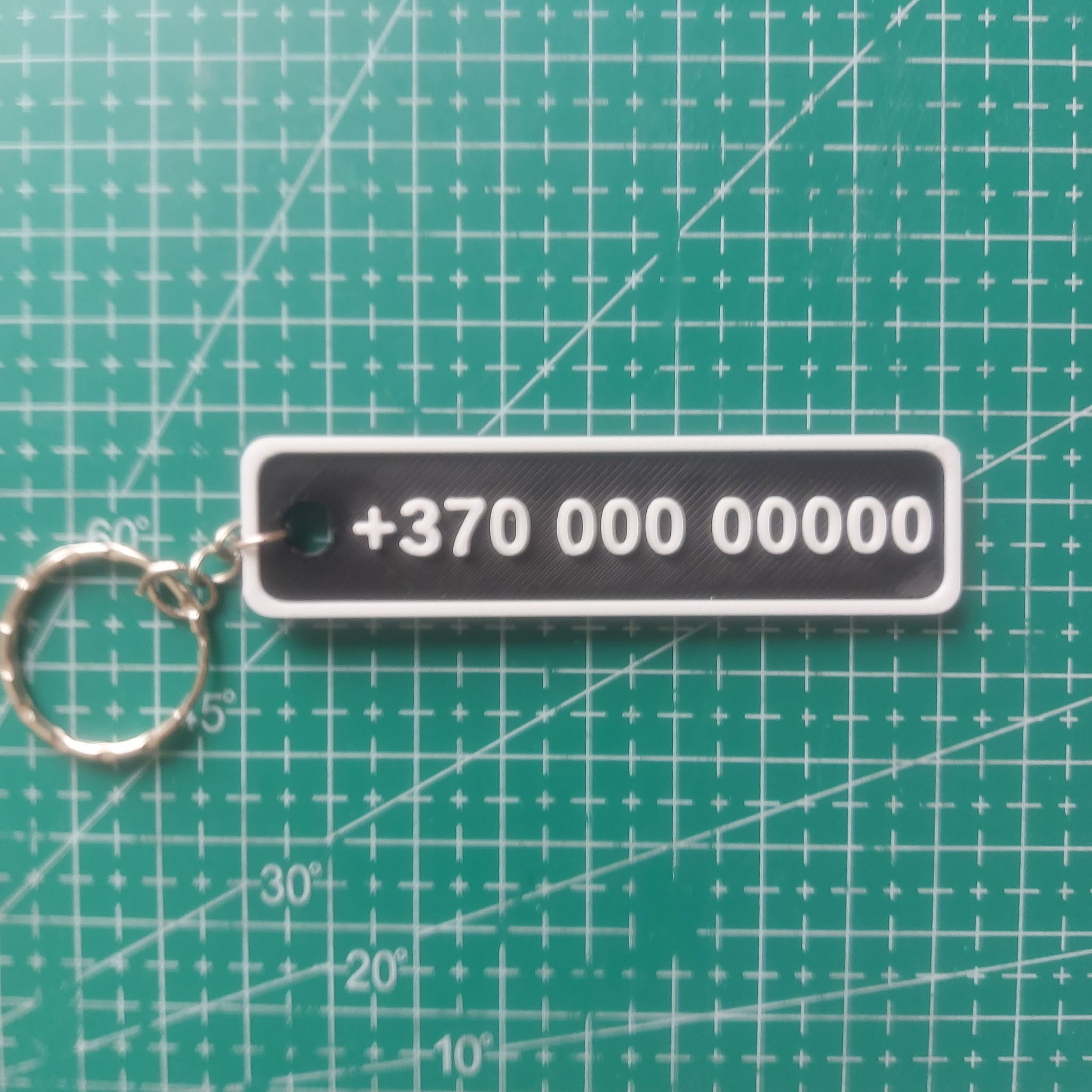 Phone Number Keychain (Fully Customizable) - Free 3D Print Model ...