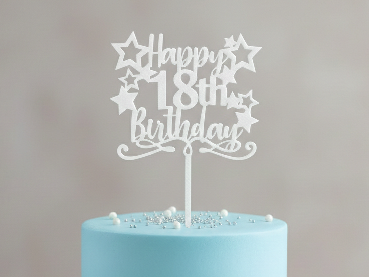 Topo de Bolo “Happy 18th Birthday”