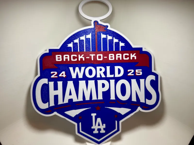 Dodgers Back to Back Champions Oversized Necklace