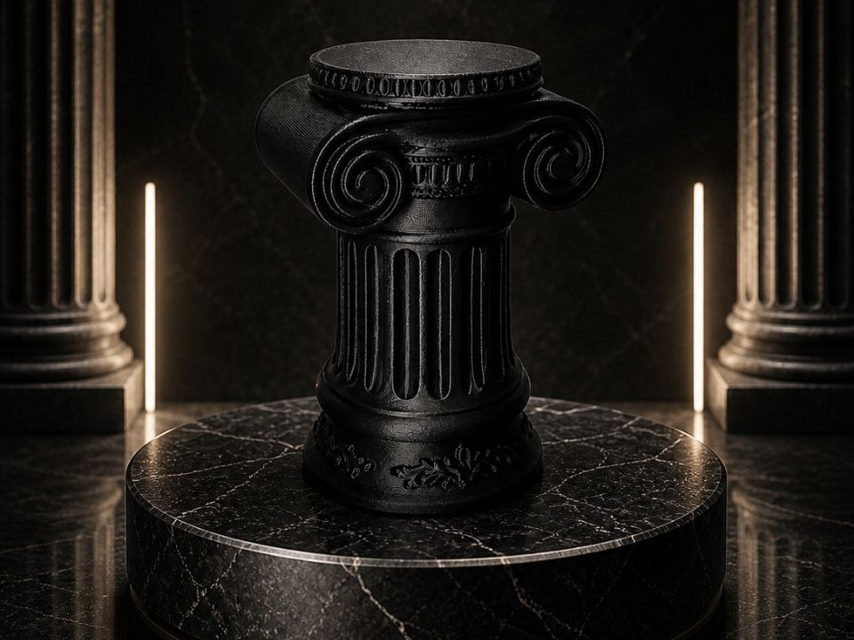 Greek column keychain display - Ionic style