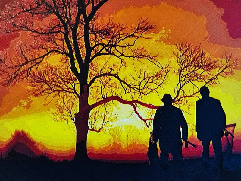Anglers at Sunset Hueforge