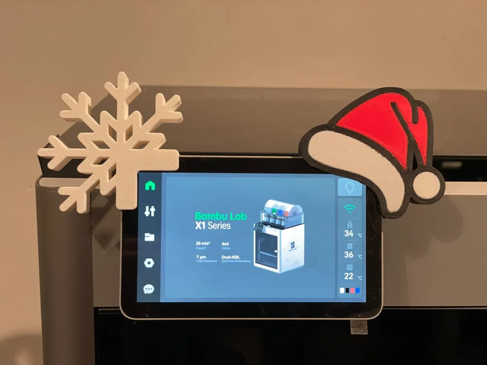 Snowflake Touchscreen Decoration for Bambu Lab X1C by Picobello