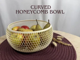 Modern Fruit Bowl – Curved Honeycomb Design