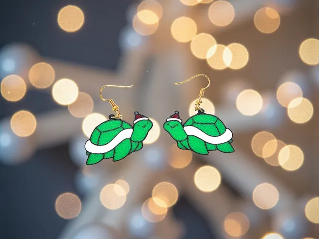 Christmas turtle earrings