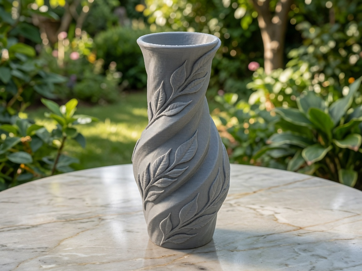 Twisted Botanical Leaf Vase