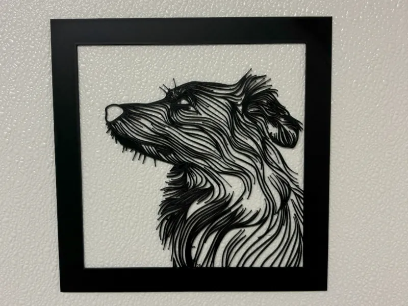 Dog lineart frame decoration Australian Shepherd 