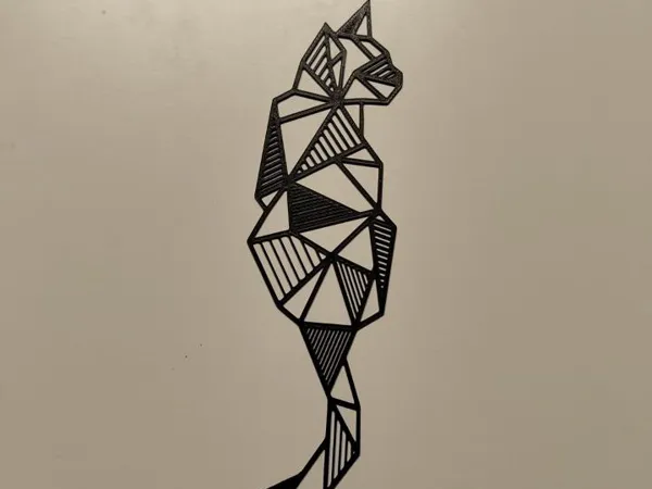 Chat lowpoly - décoration murale
