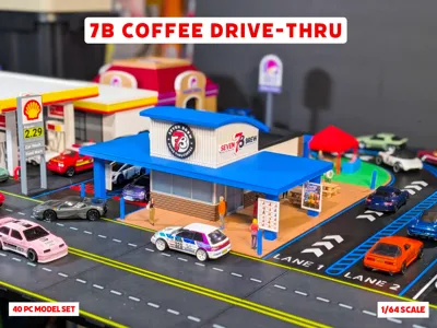 7B Coffee Drive-Thru - 1:64 Scale Diorama
