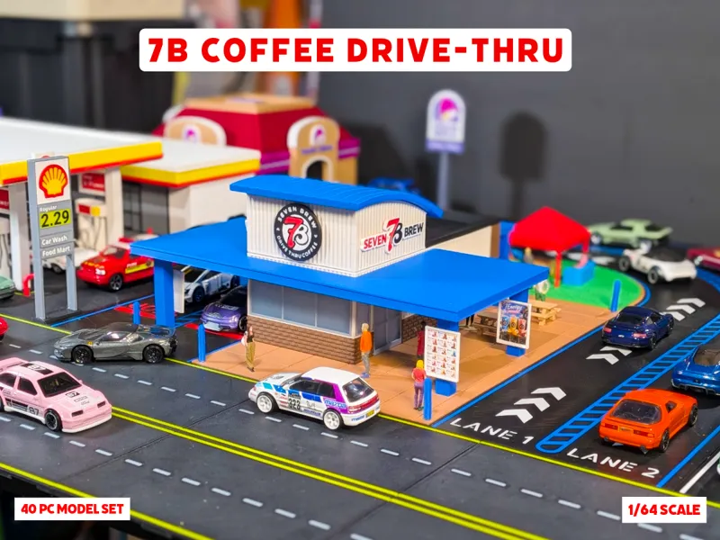 7B Coffee Drive-Thru - 1:64 Scale Diorama