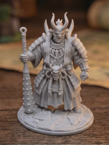 Figura decorativa: Oni Ogre Mage - Demonic Warlord & Spiked Kanabo — vista de referencia 2