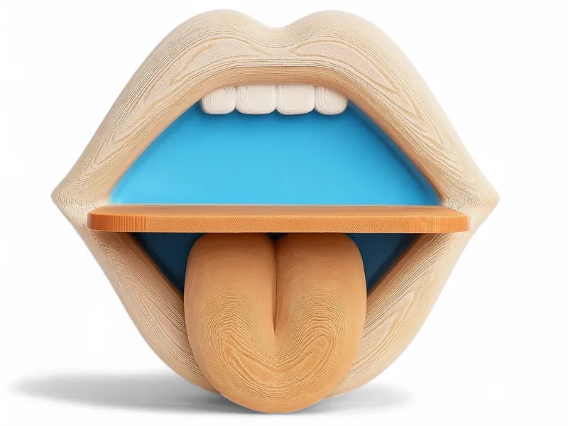 Mouthy floating wall shelf