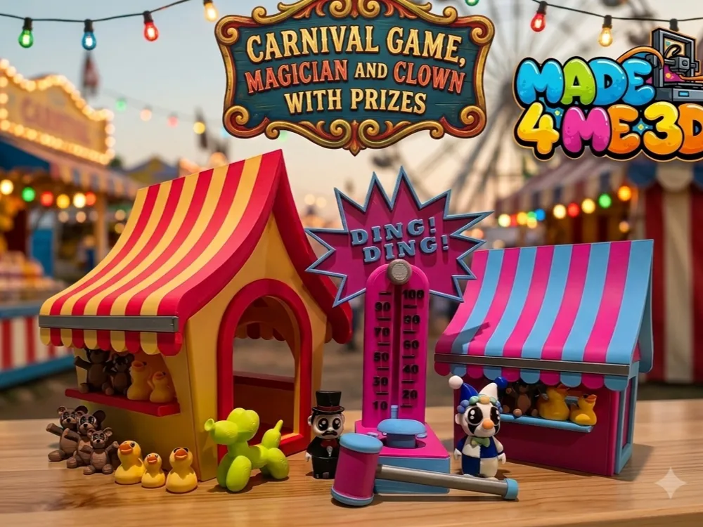 Letrero o emblema decorativo: Carnival booth and game for flexi articulated play. Referencia del modelo original.
