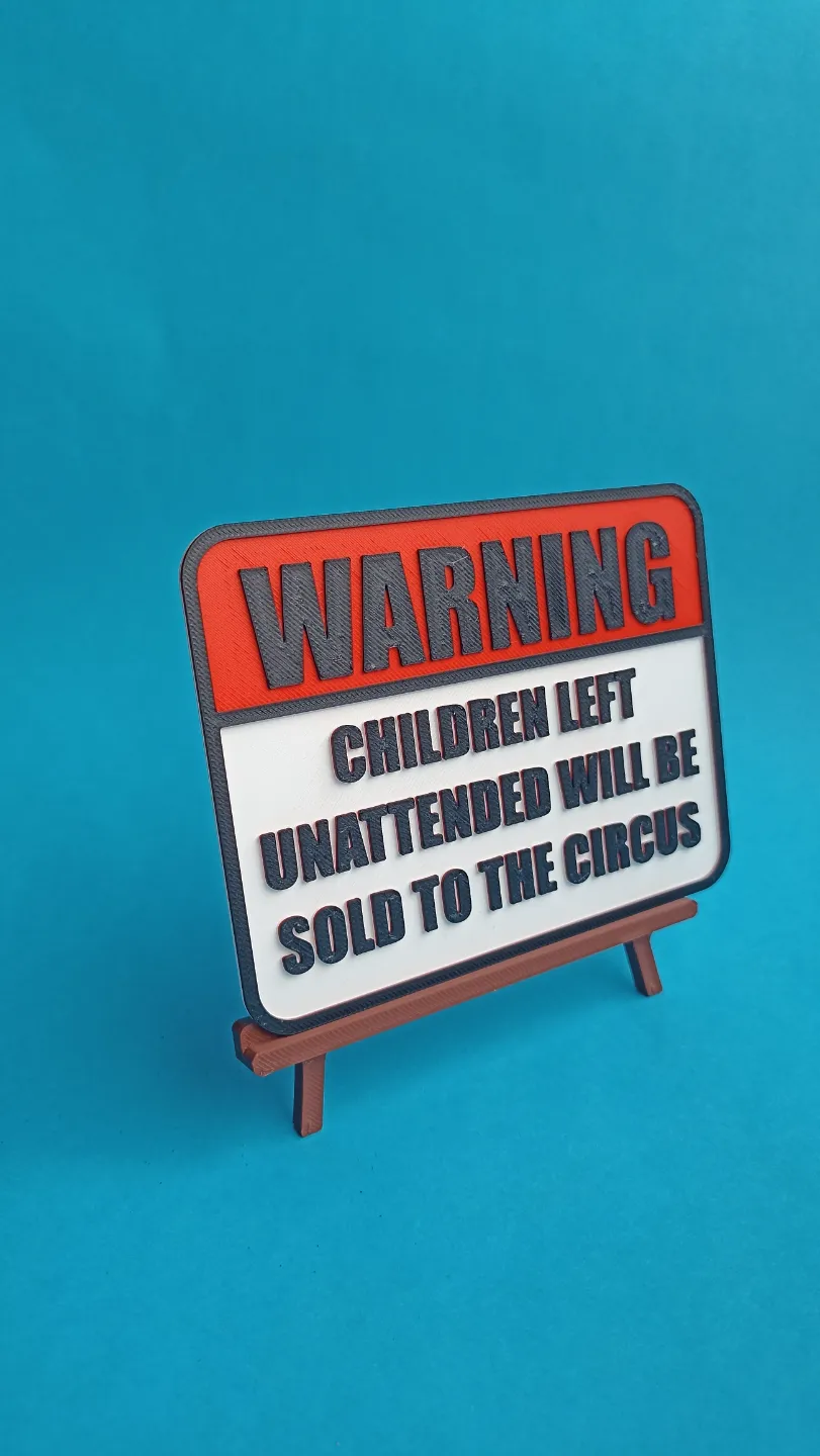 warning table funny children by Maraktos MakerWorld: Download Free 3D ...