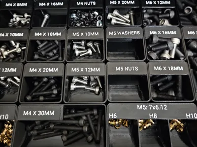 Gridfinity Bolt and Threaded Insert Organizer