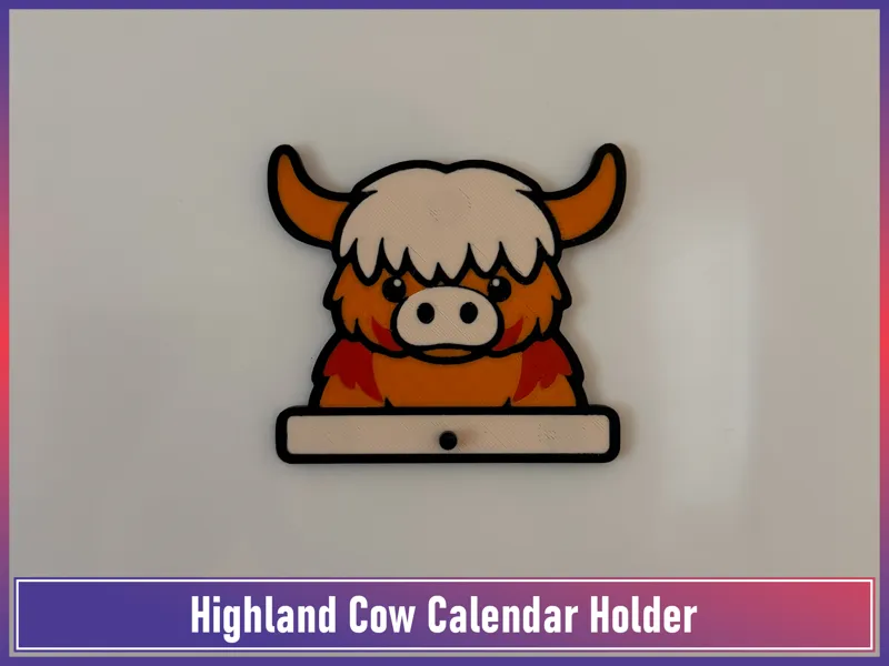 Highland Cow Calendar Holder