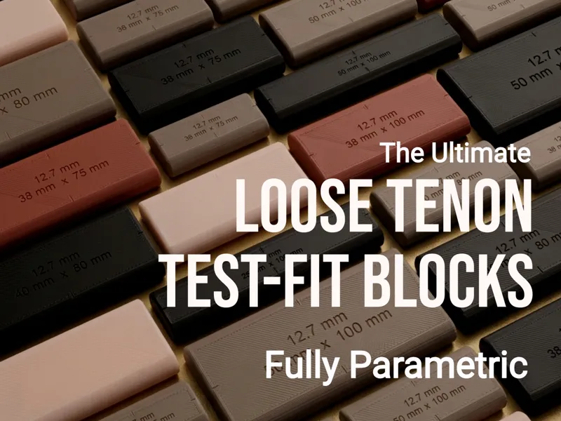Parametric Loose Tenon Test Blocks