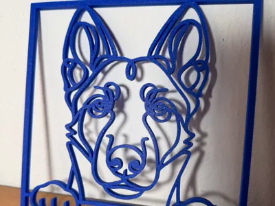 Belgian Malinois Line Art Frame – Wall Decor
