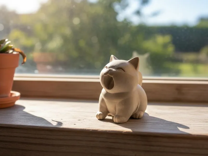 Yawning Cat – Cute Decorative 3D Model