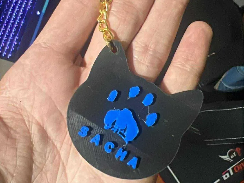 Cat Keychain paw (CUSTOM NAME)