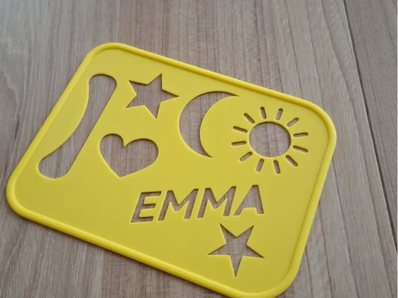 STENCIL PER DISEGNO CON NOME E FORMINE 