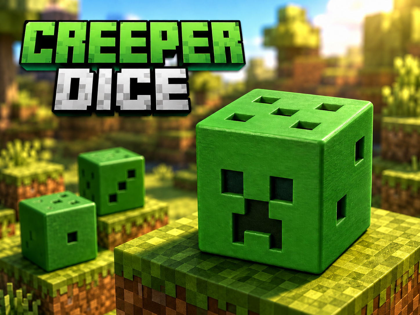 Minecraft creeper dice, creeper props minecraft