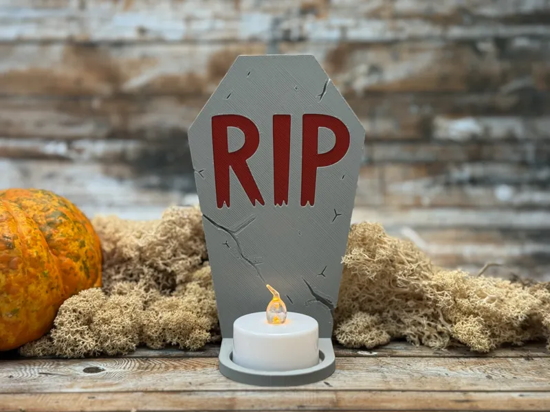 Halloween Gravestone with Tealight Holder