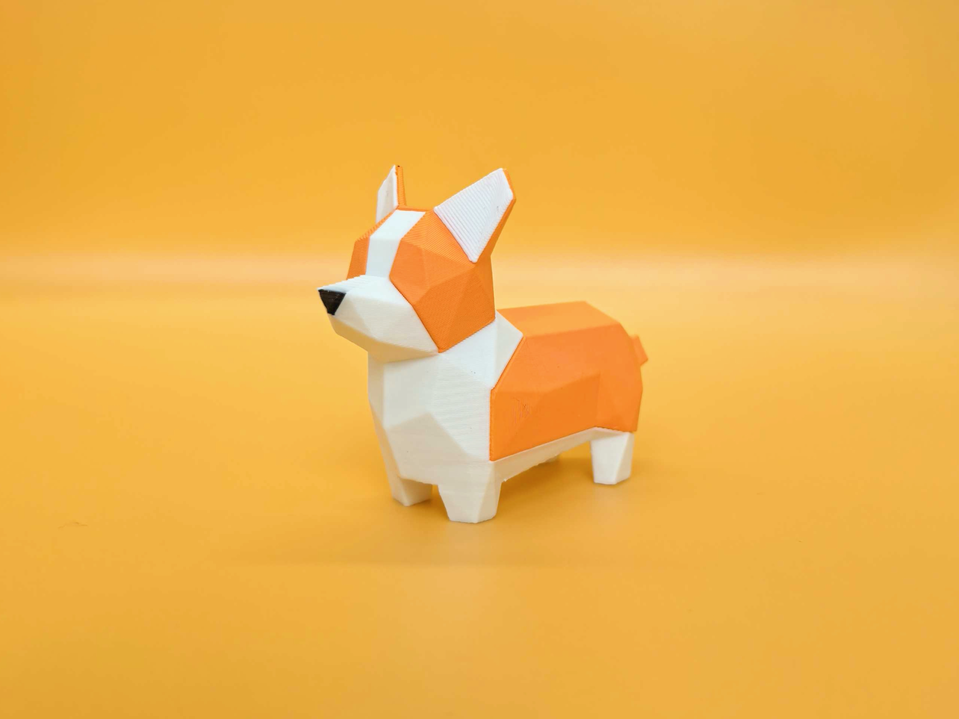 Miniatura 1 do modelo 3D 萌犬摆件|柯基犬 心形尾巴 （分色分件/AMS）
