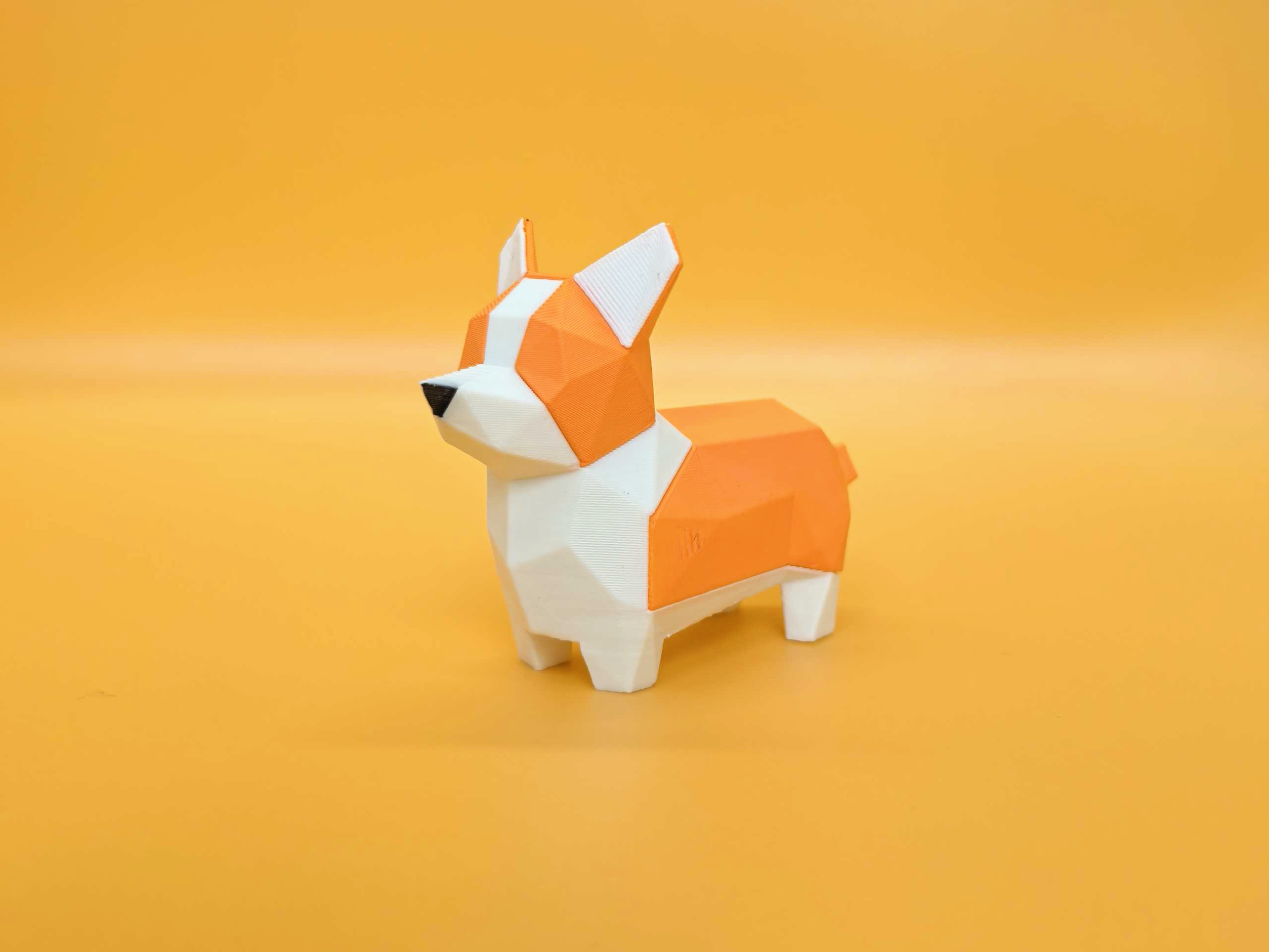 Miniatura 2 do modelo 3D 萌犬摆件|柯基犬 心形尾巴 （分色分件/AMS）
