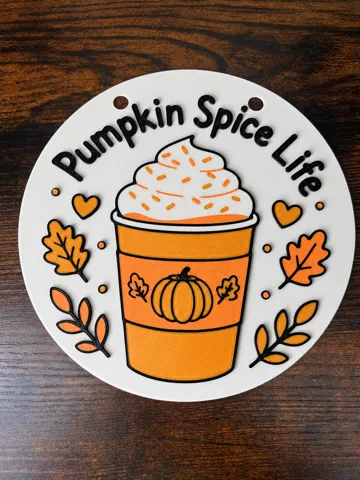 Adorno temático: Pumpkin Spice Latte Sign — vista de referencia 3