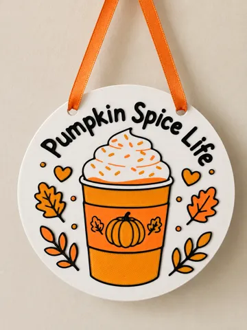 Adorno temático: Pumpkin Spice Latte Sign — vista de referencia 4