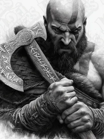 Cuadro decorativo en 3D: Kratos Hueforge — vista de referencia 2