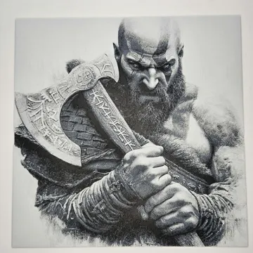 Cuadro decorativo en 3D: Kratos Hueforge — vista de referencia 3