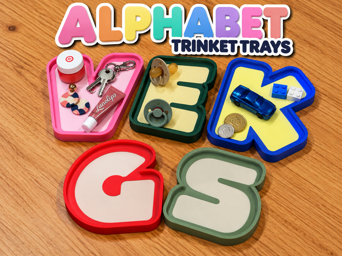 Alphabet Trinket Tray - Toybox Font 3D model