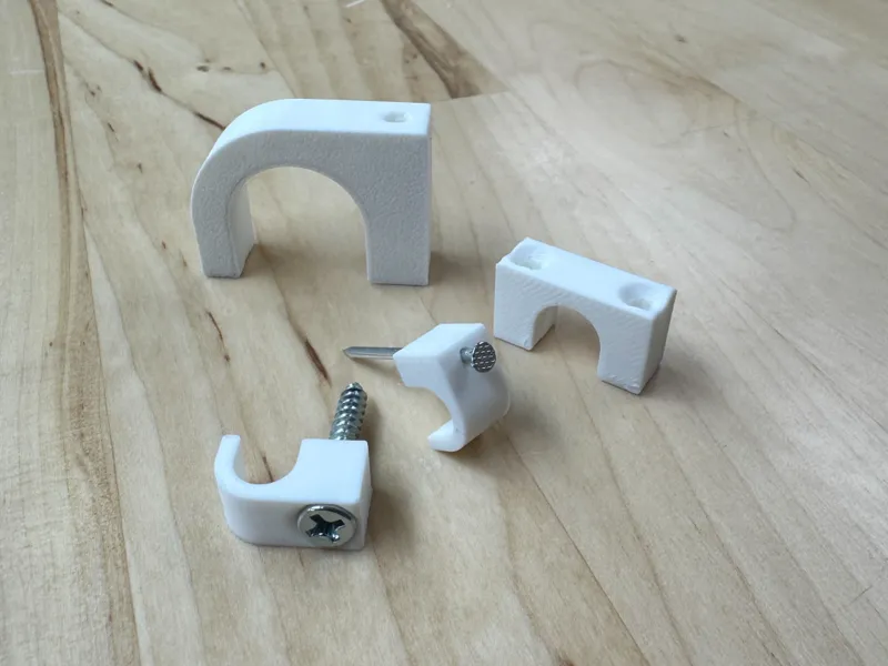 Customizable Cable Clip with Nail or Screw