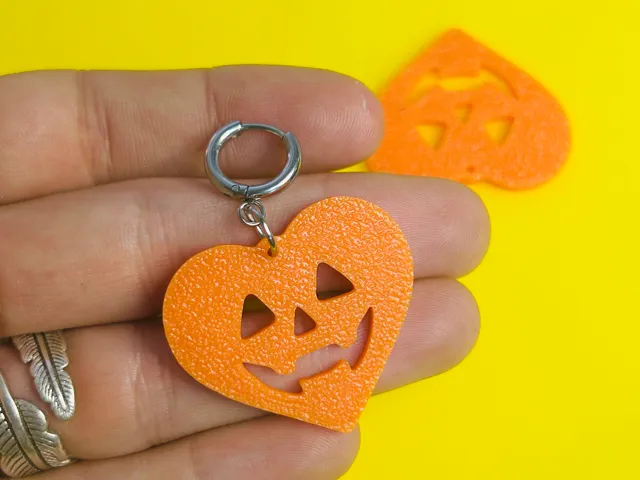 Pendientes corazonistas calabaza