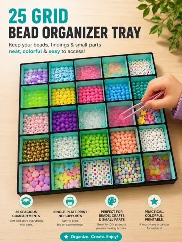 Organizador: Bead & Small Parts Organizer - 25-Grid — vista de referencia 2