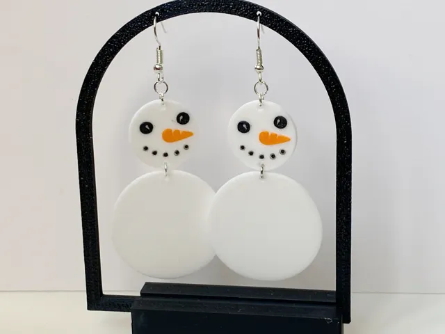 Minimalist Snowman Earrings