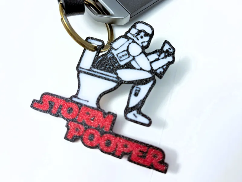 Storm Pooper Keychain-Funny Toilet Trooper Bag Tag